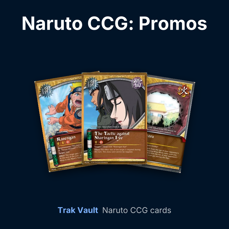 Naruto CCG: Promos Naruto cards: Rasengan, The Tactic against Sharingan Eye and Amaterasu
