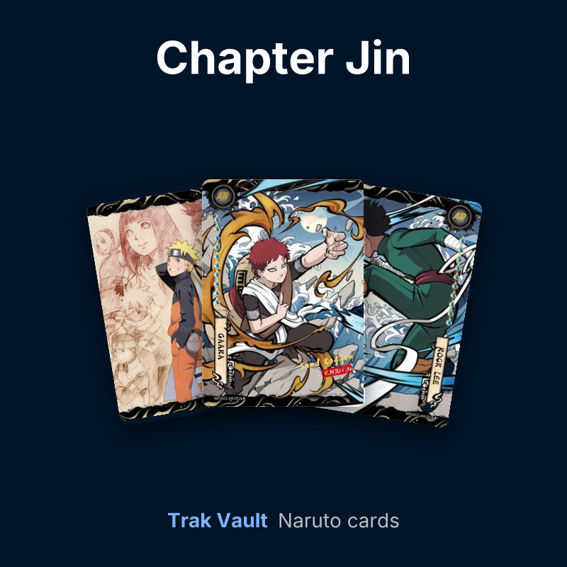 Chapter Jin Naruto cards: Naruto Uzumaki, Gaara and Rock Lee