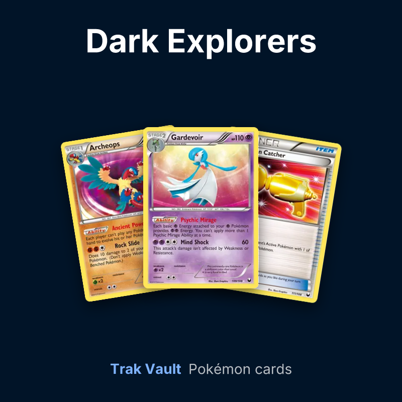 Dark Explorers Pokémon cards: Archeops, Gardevoir and Pokémon Catcher