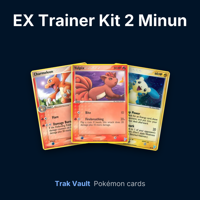 EX Trainer Kit 2 Minun Pokémon cards: Charmeleon, Vulpix and Minun