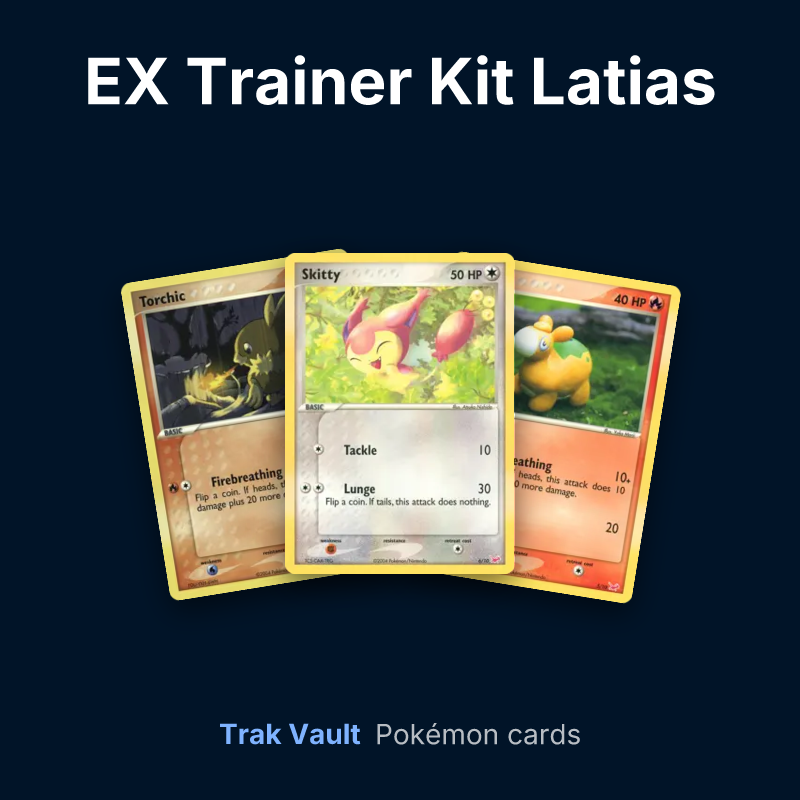 EX Trainer Kit Latias Pokémon cards: Torchic, Skitty and Numel