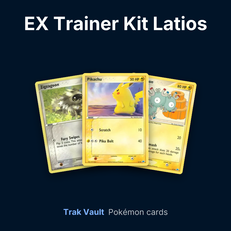 EX Trainer Kit Latios Pokémon cards: Zigzagoon, Pikachu and Magneton