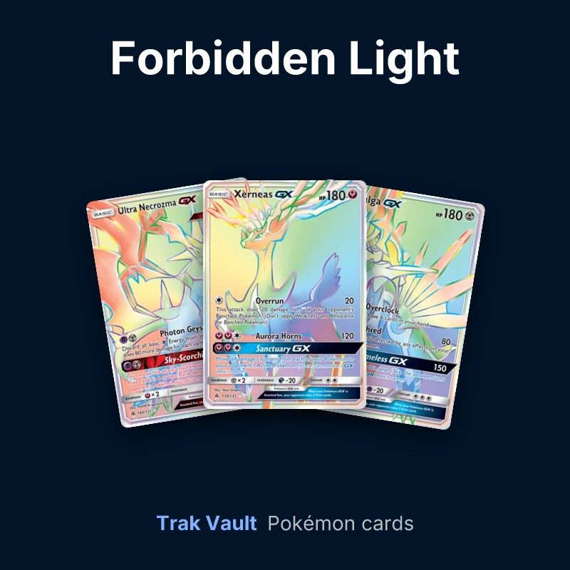 Forbidden Light Pokémon cards: Ultra Necrozma-GX, Xerneas-GX and Dialga-GX