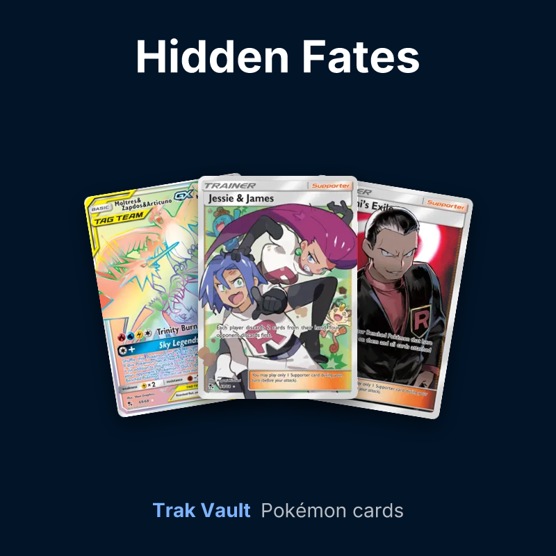 Hidden Fates Pokémon cards: Moltres & Zapdos & Articuno-GX, Jessie & James and Giovanni's Exile