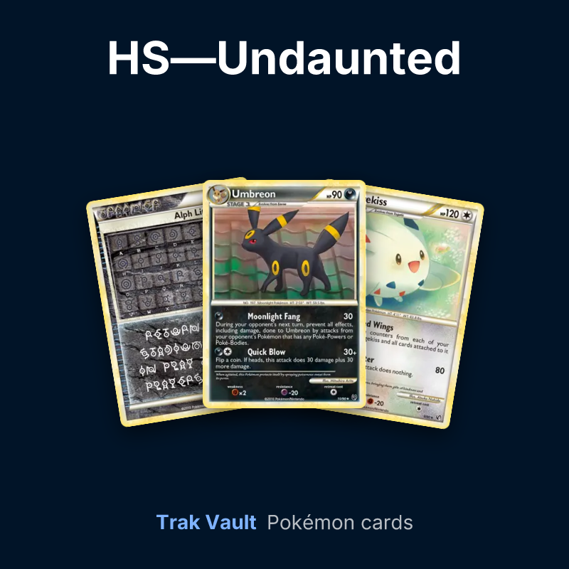HS—Undaunted Pokémon cards: Alph Lithograph, Umbreon and Togekiss