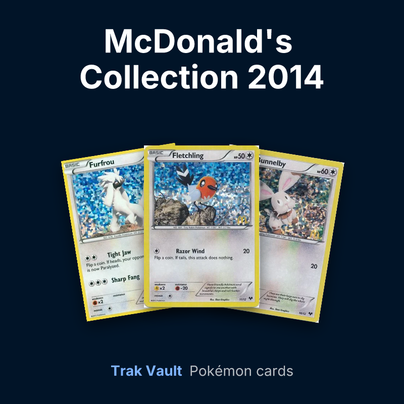McDonald's Collection 2014 Pokémon cards: Furfrou, Fletchling and Bunnelby