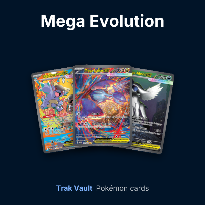 Mega Evolution Pokémon cards: Mega Kangaskhan ex, Mega Latias ex and Mega Absol ex