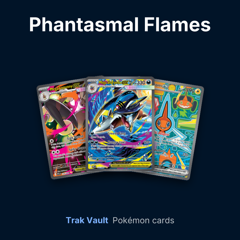 Phantasmal Flames Pokémon cards: Mega Lopunny ex, Mega Sharpedo ex and Rotom ex