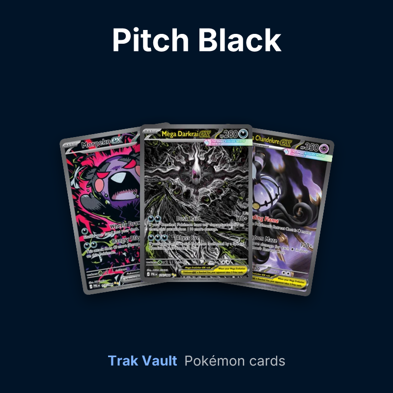 Pitch Black Pokémon cards: Morpeko ex, Mega Darkrai ex and Mega Chandelure ex