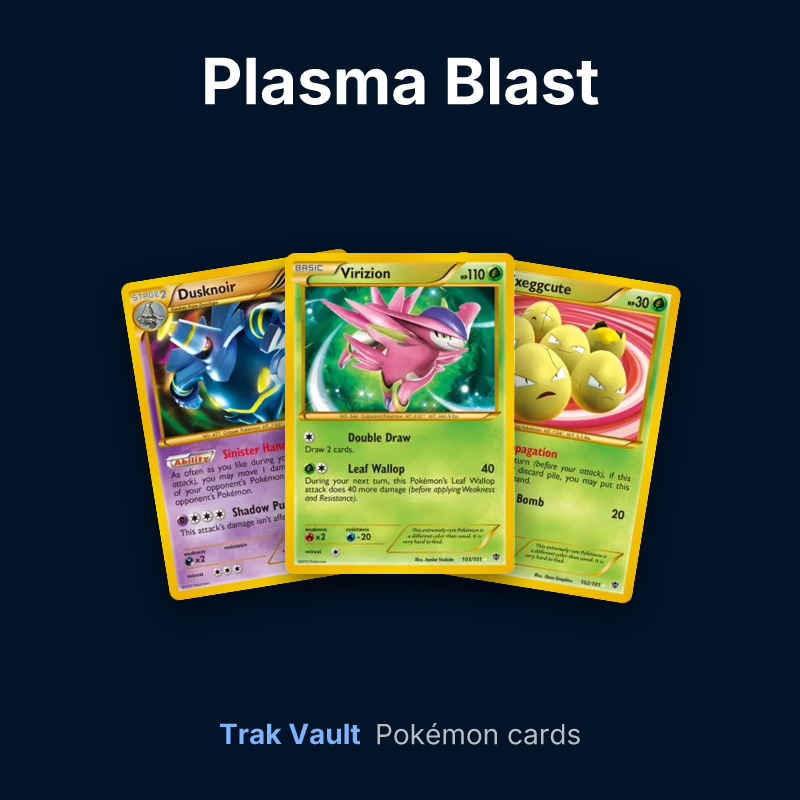 Plasma Blast Pokémon cards: Dusknoir, Virizion and Exeggcute