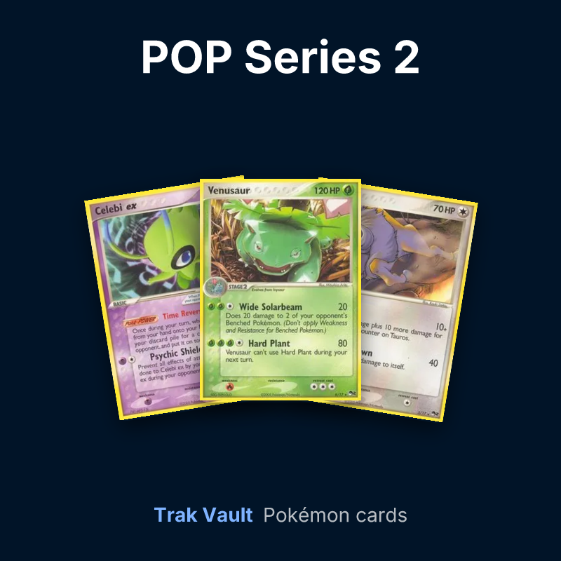 POP Series 2 Pokémon cards: Celebi ex, Venusaur and Tauros