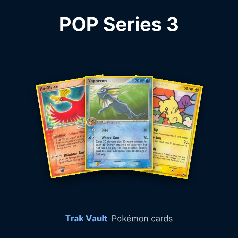 POP Series 3 Pokémon cards: Ho-Oh ex, Vaporeon and Plusle