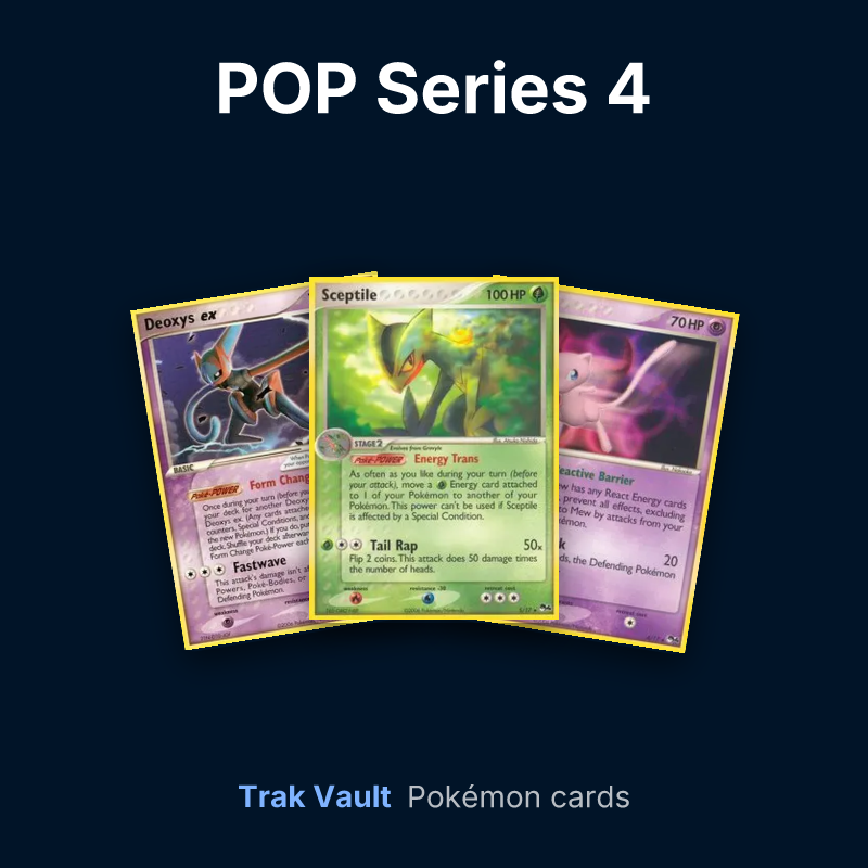 POP Series 4 Pokémon cards: Deoxys ex, Sceptile and Mew