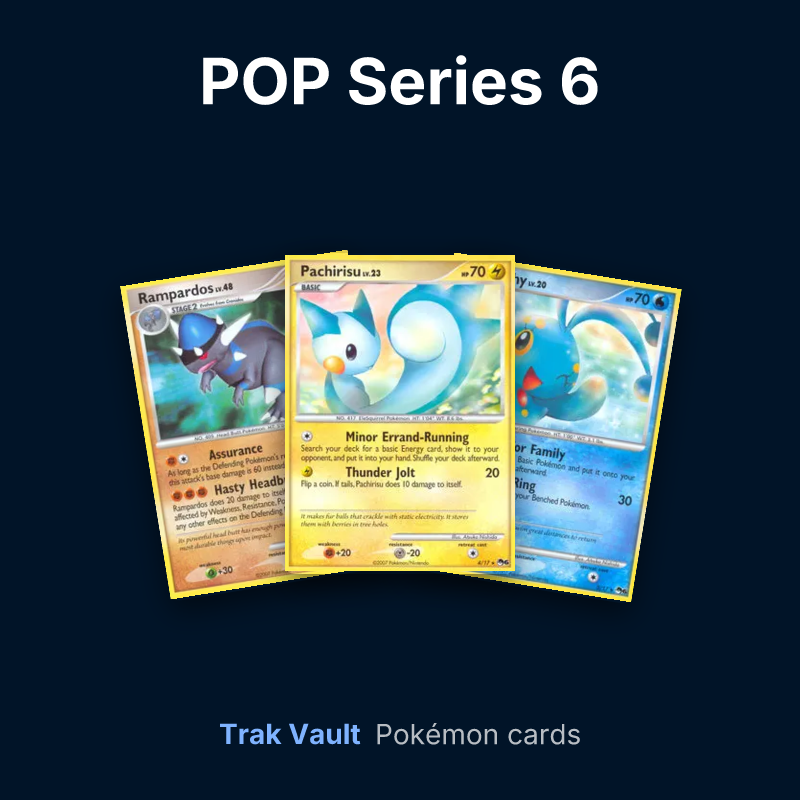 POP Series 6 Pokémon cards: Rampardos, Pachirisu and Manaphy