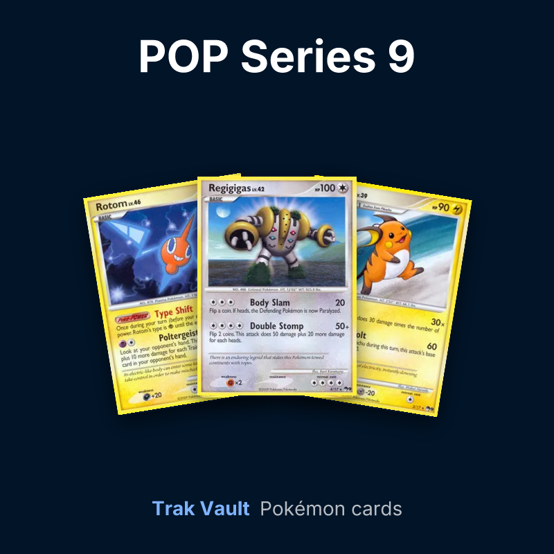 POP Series 9 Pokémon cards: Rotom, Regigigas and Raichu