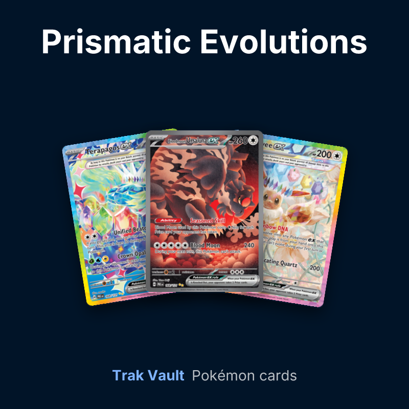Prismatic Evolutions Pokémon cards: Terapagos ex, Bloodmoon Ursaluna ex and Eevee ex