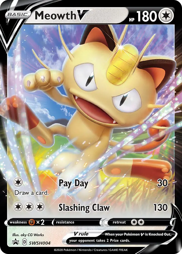 Meowth V — SWSH Black Star Promos