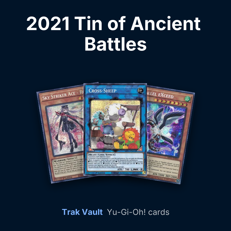 2021 Tin of Ancient Battles Yu-Gi-Oh! cards: Sky Striker Ace - Roze, Cross-Sheep and Parallel eXceed