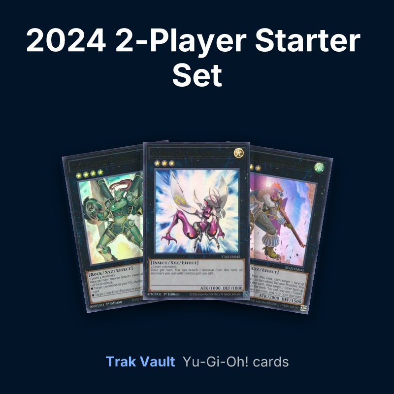 2024 2-Player Starter Set Yu-Gi-Oh! cards: Daigusto Emeral, Number 20: Giga-Brilliant and Castel, the Skyblaster Musketeer