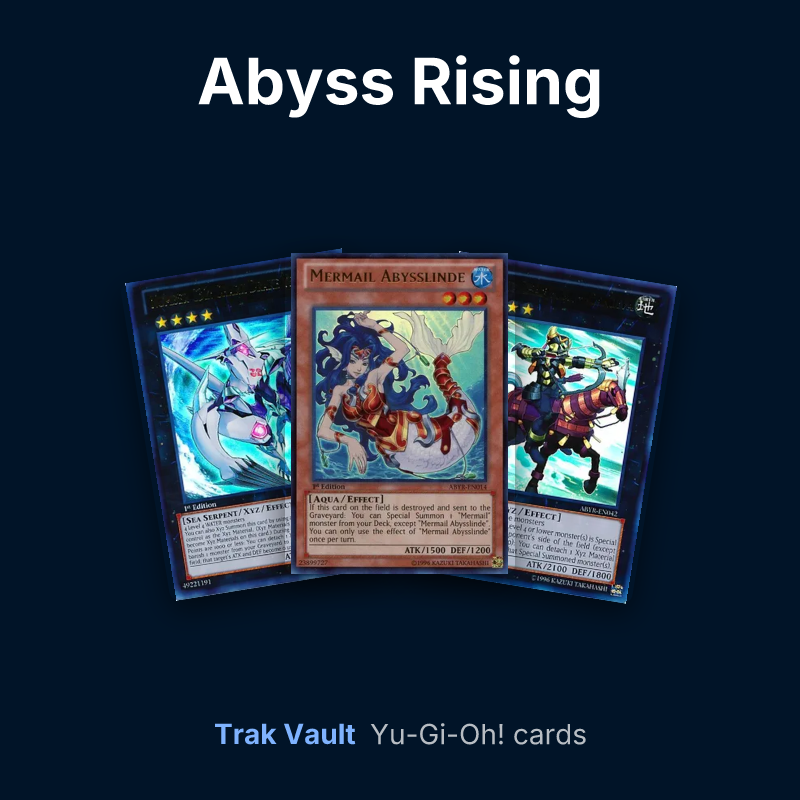 Abyss Rising Yu-Gi-Oh! cards: Number C32: Shark Drake Veiss, Mermail Abysslinde and Heroic Champion - Gandiva