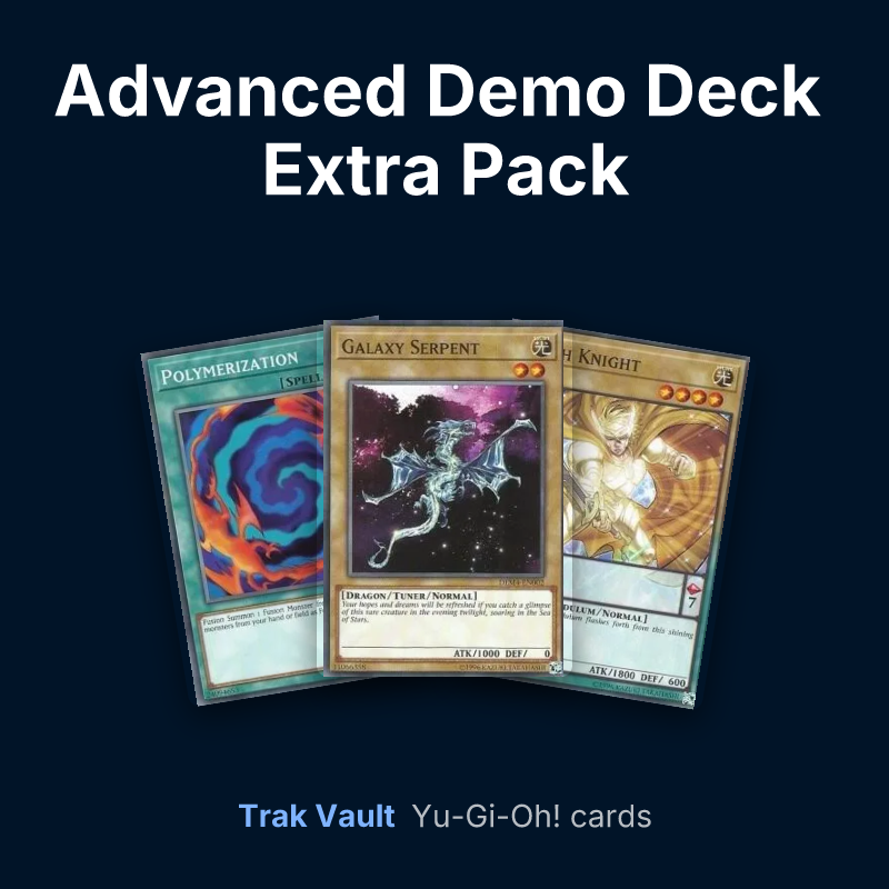 Advanced Demo Deck Extra Pack Yu-Gi-Oh! cards: Polymerization, Galaxy Serpent and Flash Knight
