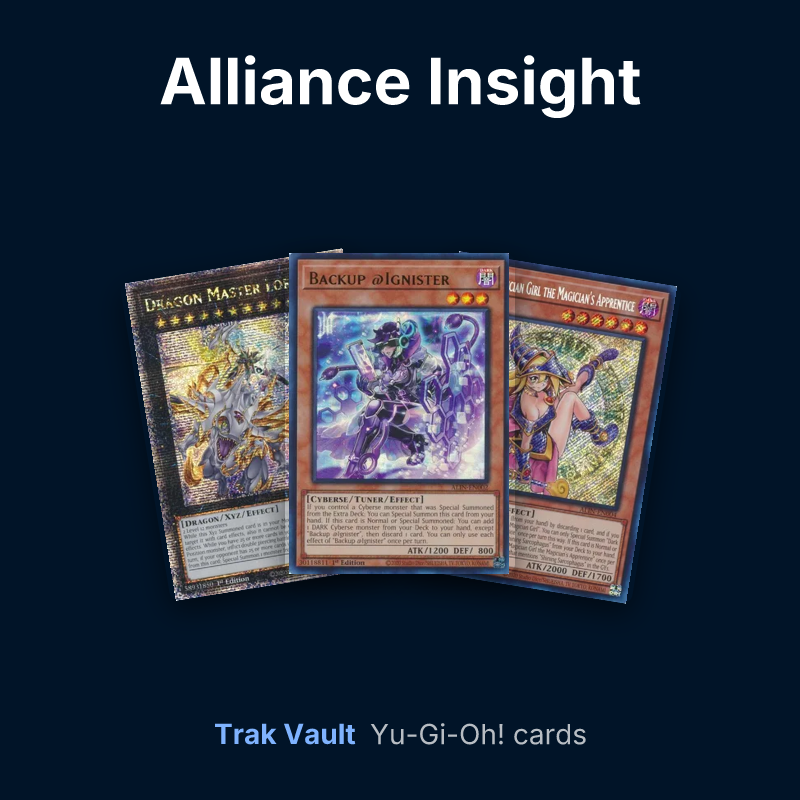 Alliance Insight Yu-Gi-Oh! cards: Dragon Master Lords, Backup @Ignister and Dark Magician Girl the Magician's Apprentice