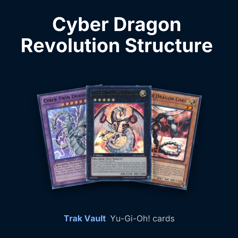 Cyber Dragon Revolution Structure Deck Yu-Gi-Oh! cards: Cyber Twin Dragon, Cyber Dragon Nova and Cyber Dragon Core