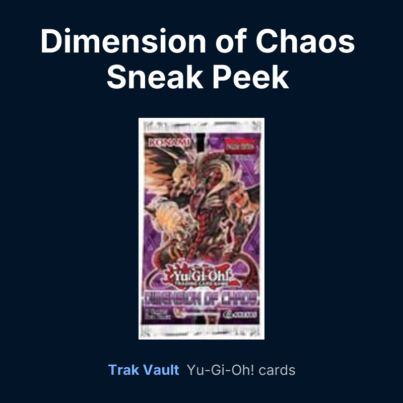 Dimension of Chaos Sneak Peek Participation Card — Yu-Gi-Oh! card list