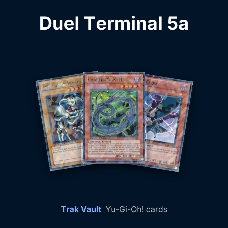 Duel Terminal 5a Yu-Gi-Oh! cards: Summoned Skull, Cyberdark Keel and D.D. Crow