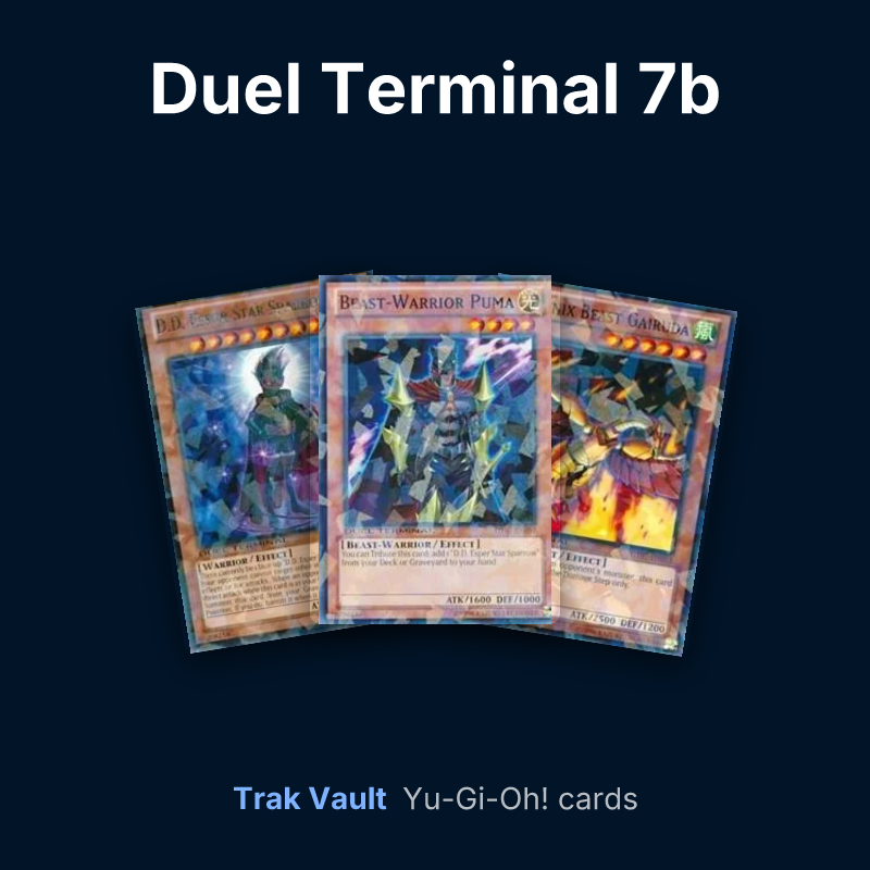 Duel Terminal 7b Yu-Gi-Oh! cards: D.D. Esper Star Sparrow, Beast-Warrior Puma and Phoenix Beast Gairuda