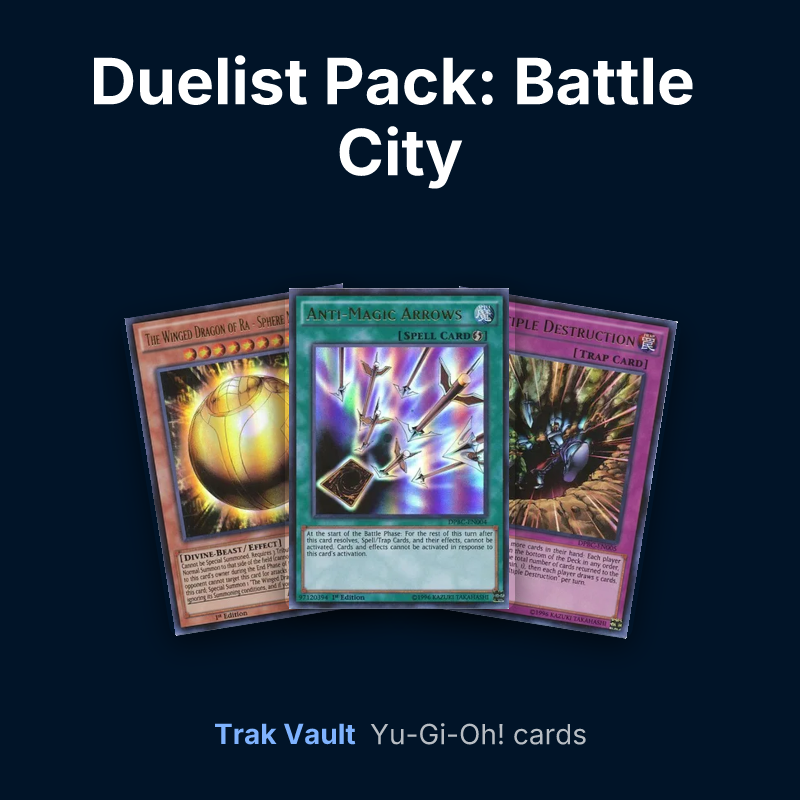 Duelist Pack: Battle City Yu-Gi-Oh! cards: The Winged Dragon of Ra - Sphere Mode, Anti-Magic Arrows and Multiple Destruction