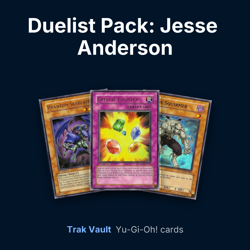 Duelist Pack: Jesse Anderson Yu-Gi-Oh! cards: Phantom Skyblaster, Counter Gem and Grave Squirmer
