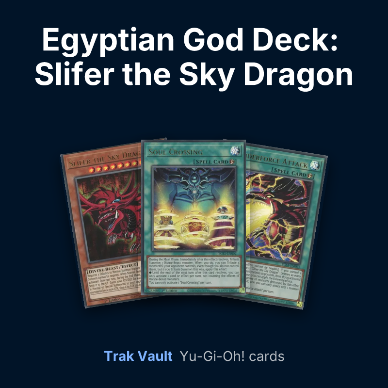 Egyptian God Deck: Slifer the Sky Dragon Yu-Gi-Oh! cards: Slifer the Sky Dragon, Soul Crossing and Thunderforce Attack