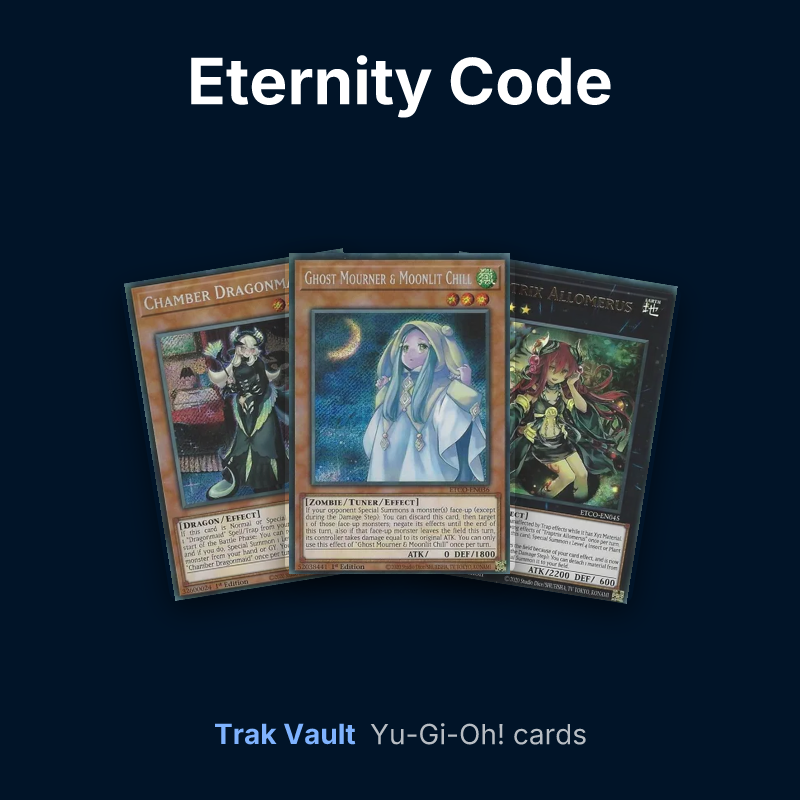 Eternity Code Yu-Gi-Oh! cards: Chamber Dragonmaid, Ghost Mourner & Moonlit Chill and Traptrix Allomerus