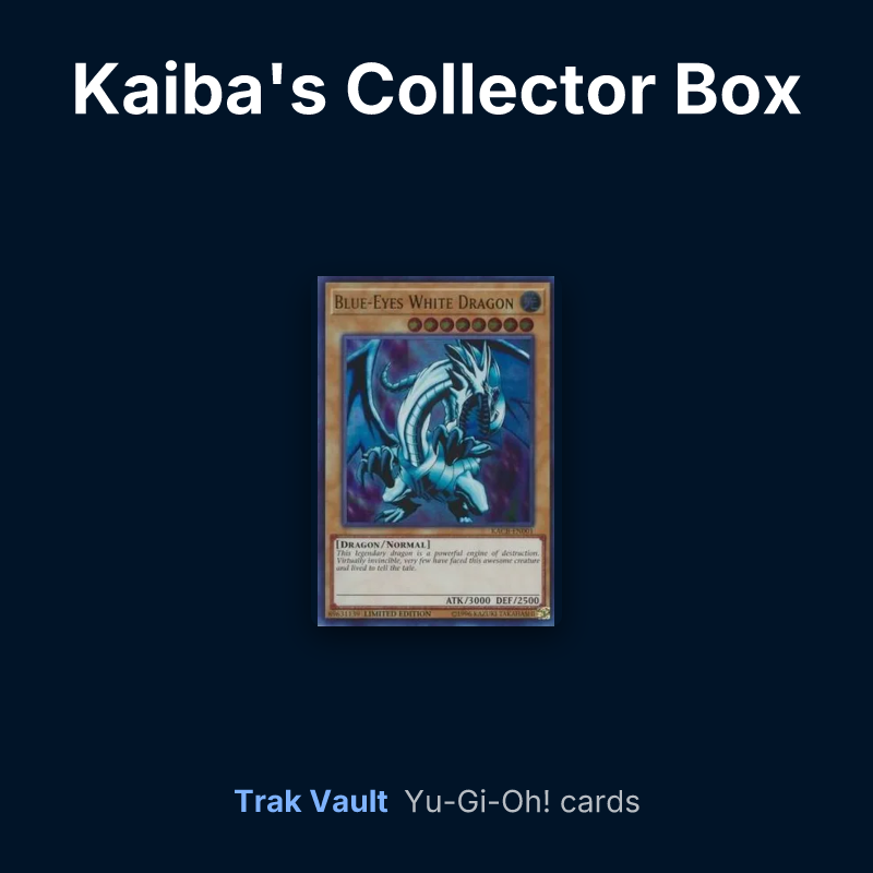 Kaiba's Collector Box Yu-Gi-Oh! cards: Blue-Eyes White Dragon