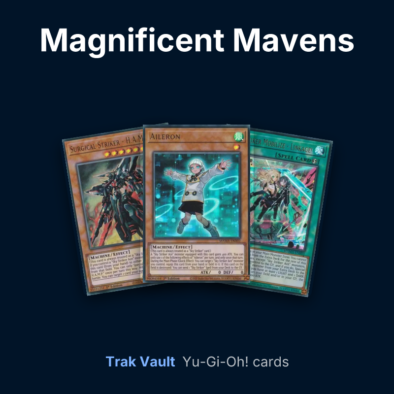 Magnificent Mavens Yu-Gi-Oh! cards: Surgical Striker - H.A.M.P., Aileron and Sky Striker Mobilize - Linkage!