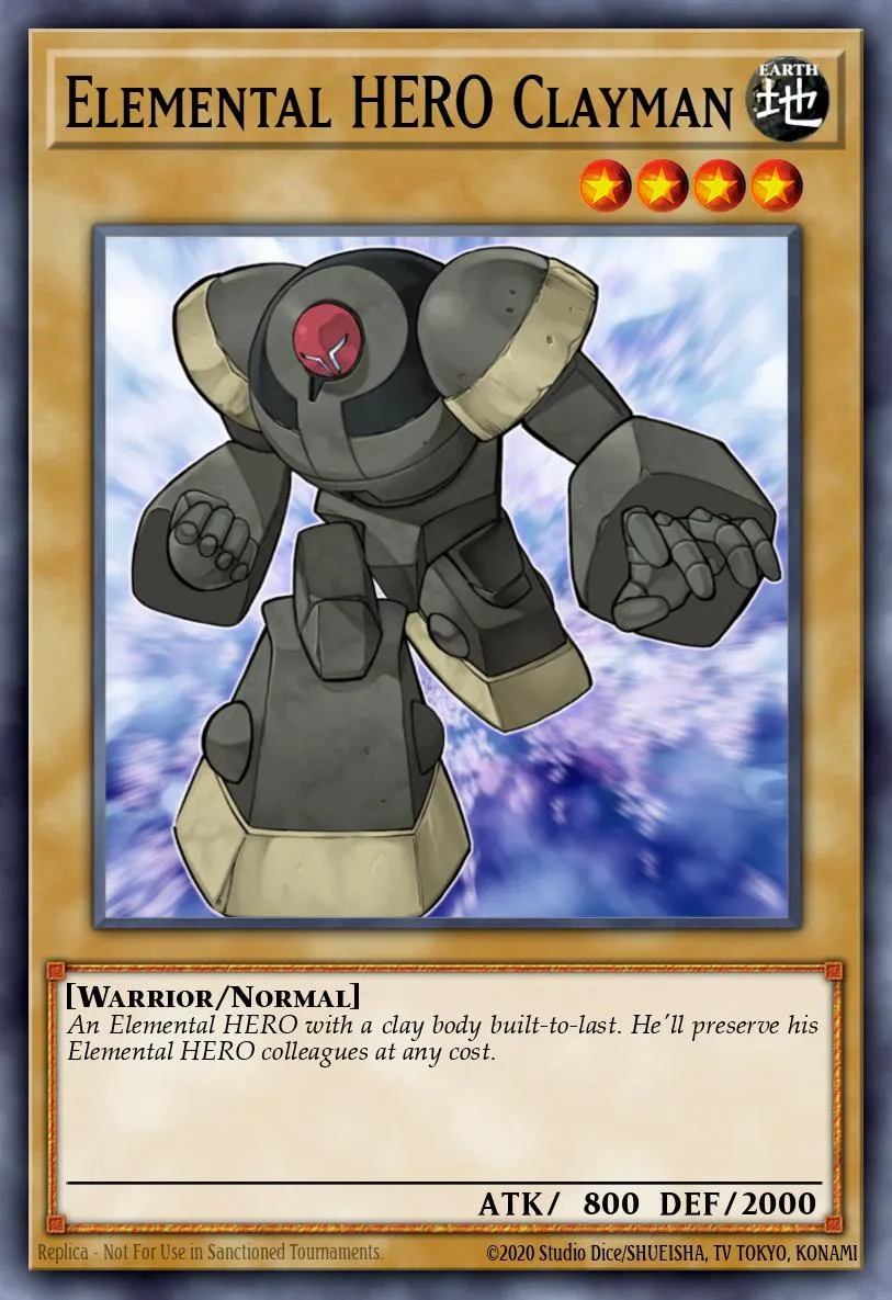 Elemental HERO Clayman — Mattel Action Figure promotional cards: Series 3