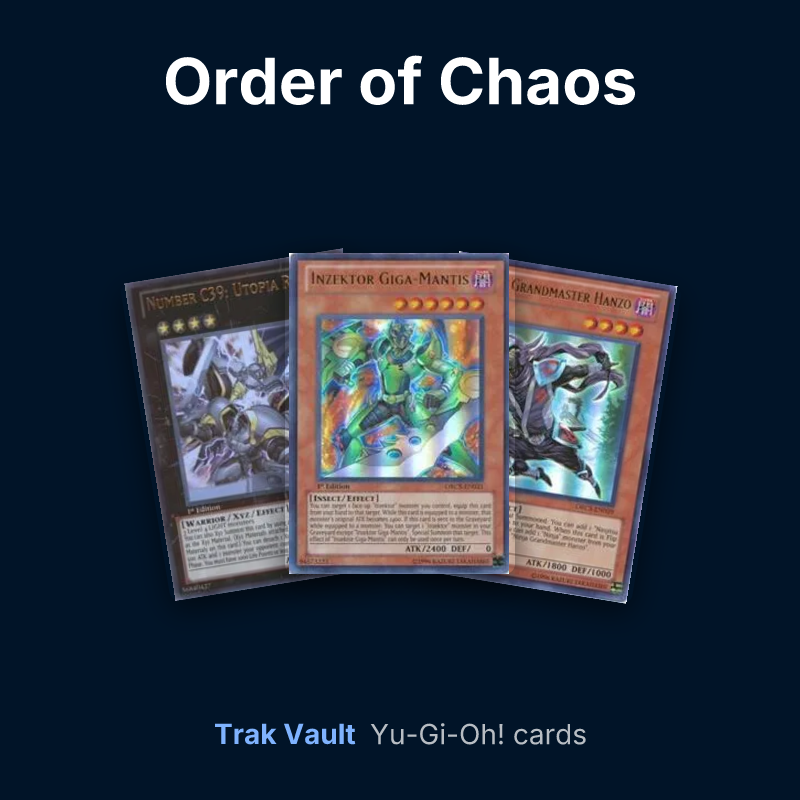 Order of Chaos Yu-Gi-Oh! cards: Number C39: Utopia Ray, Inzektor Giga-Mantis and Ninja Grandmaster Hanzo
