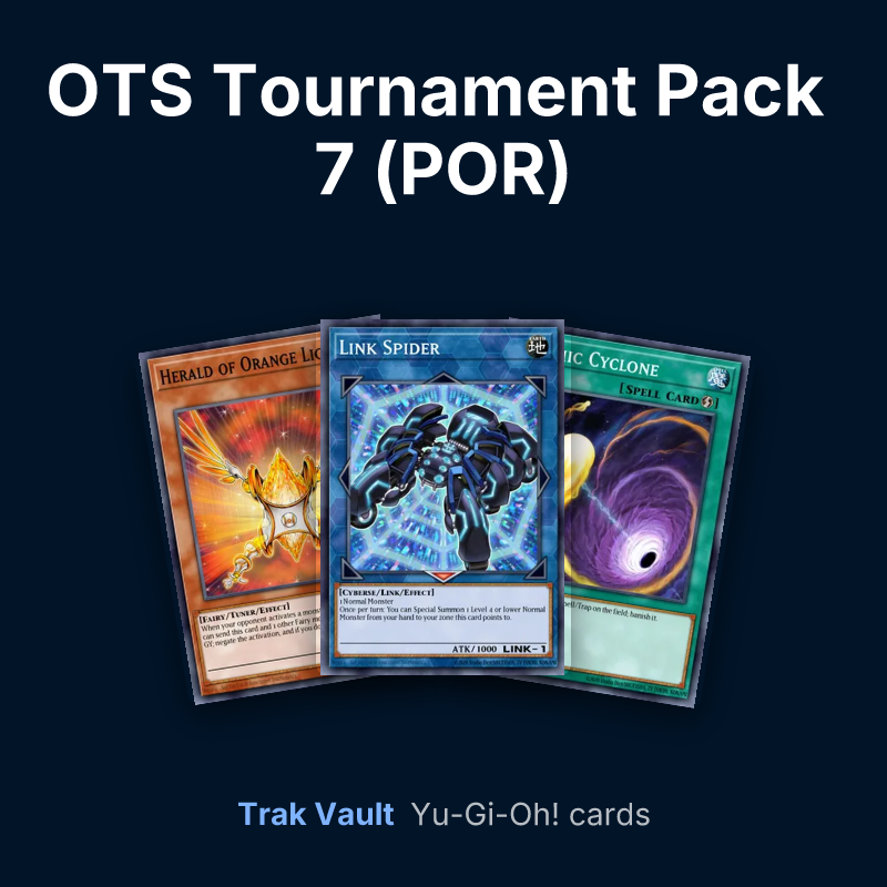 OTS Tournament Pack 7 (POR) Yu-Gi-Oh! cards: Herald of Orange Light, Link Spider and Cosmic Cyclone