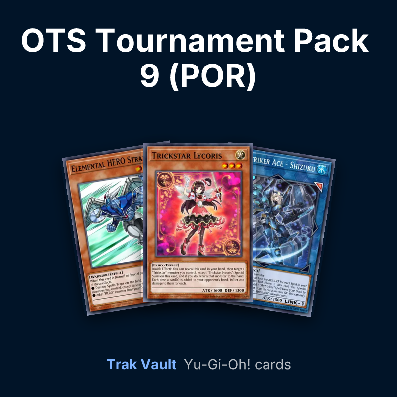 OTS Tournament Pack 9 (POR) Yu-Gi-Oh! cards: Elemental HERO Stratos, Trickstar Lycoris and Sky Striker Ace - Shizuku