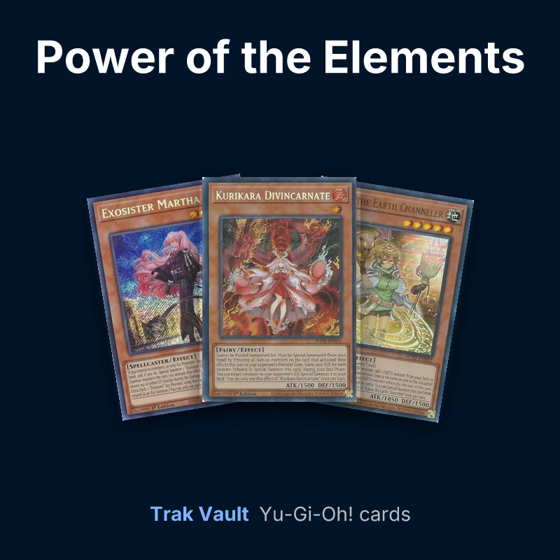 Power of the Elements Yu-Gi-Oh! cards: Exosister Martha, Kurikara Divincarnate and Aussa the Earth Channeler