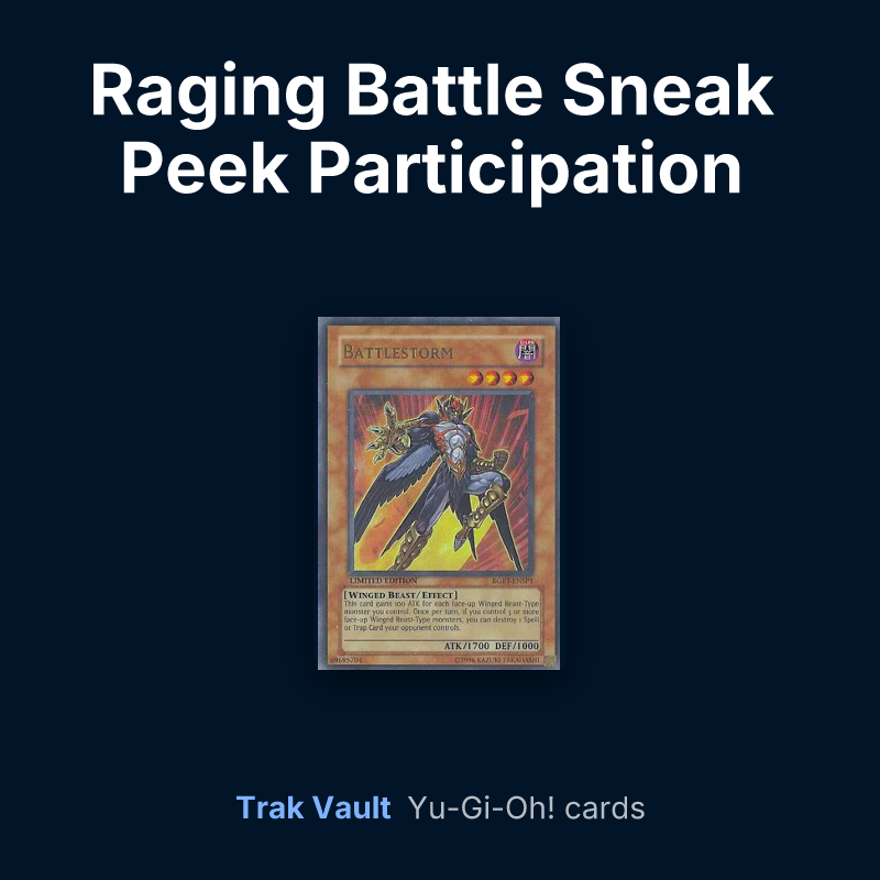 Raging Battle Sneak Peek Participation Card Yu-Gi-Oh! cards: Battlestorm