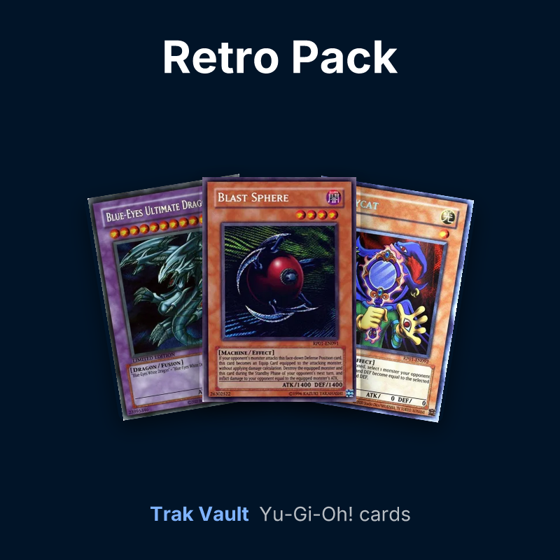 Retro Pack Yu-Gi-Oh! cards: Blue-Eyes Ultimate Dragon, Blast Sphere and Copycat