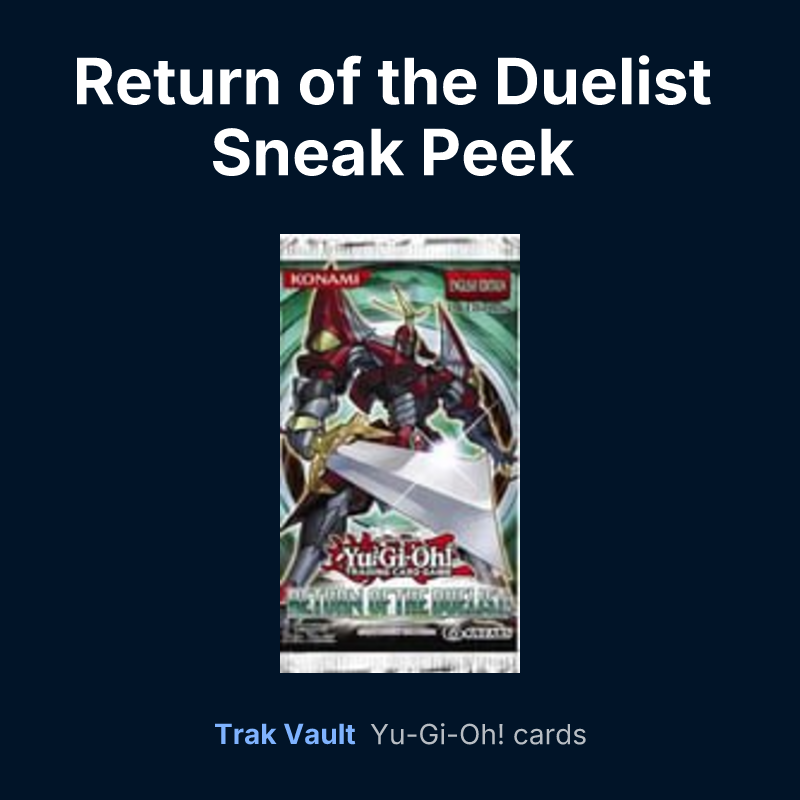 Return of the Duelist Sneak Peek Participation Card — Yu-Gi-Oh! card list