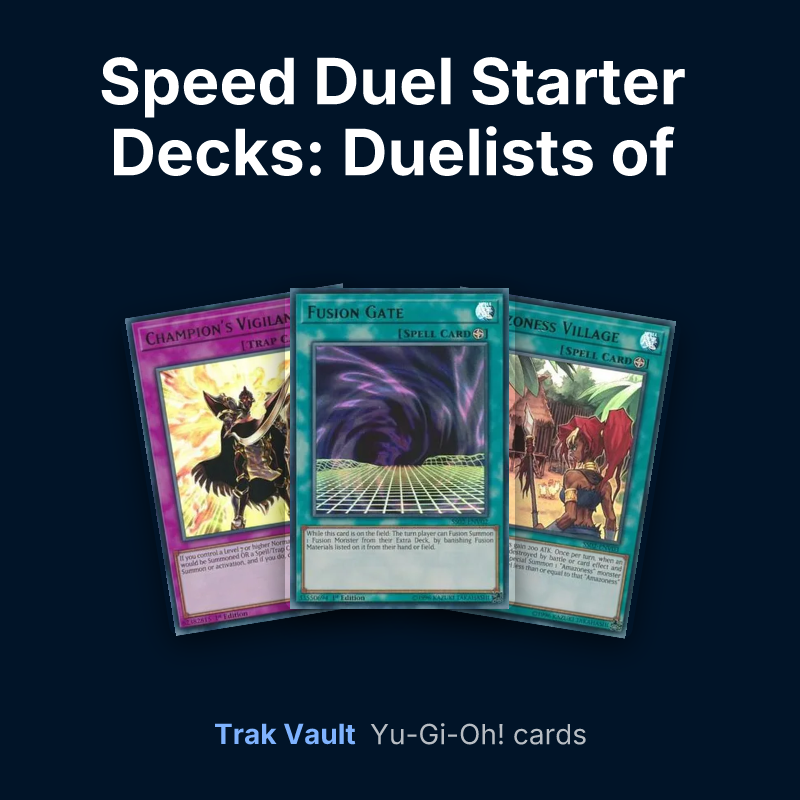 Speed Duel Starter Decks: Duelists of Tomorrow Yu-Gi-Oh! cards: Champion's Vigilance, Fusion Gate and Amazoness Village