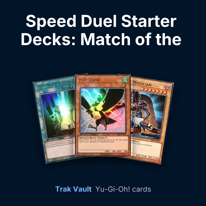 Speed Duel Starter Decks: Match of the Millennium Yu-Gi-Oh! cards: Advanced Ritual Art, D.D. Crow and Dark Magician