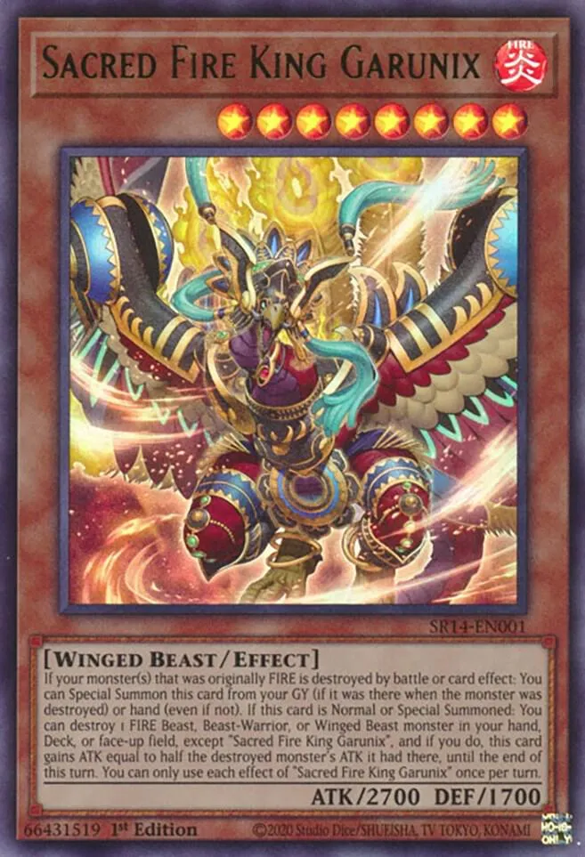 Sacred Fire King Garunix — Structure Deck: Fire Kings