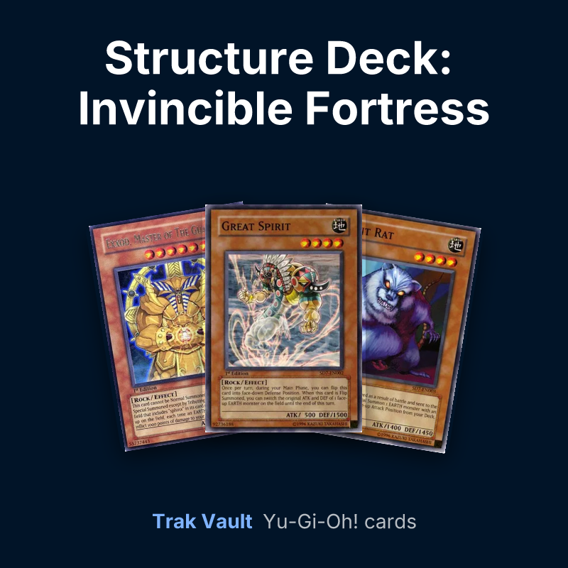Structure Deck: Invincible Fortress Yu-Gi-Oh! cards: Exxod, Master of The Guard, Great Spirit and Giant Rat