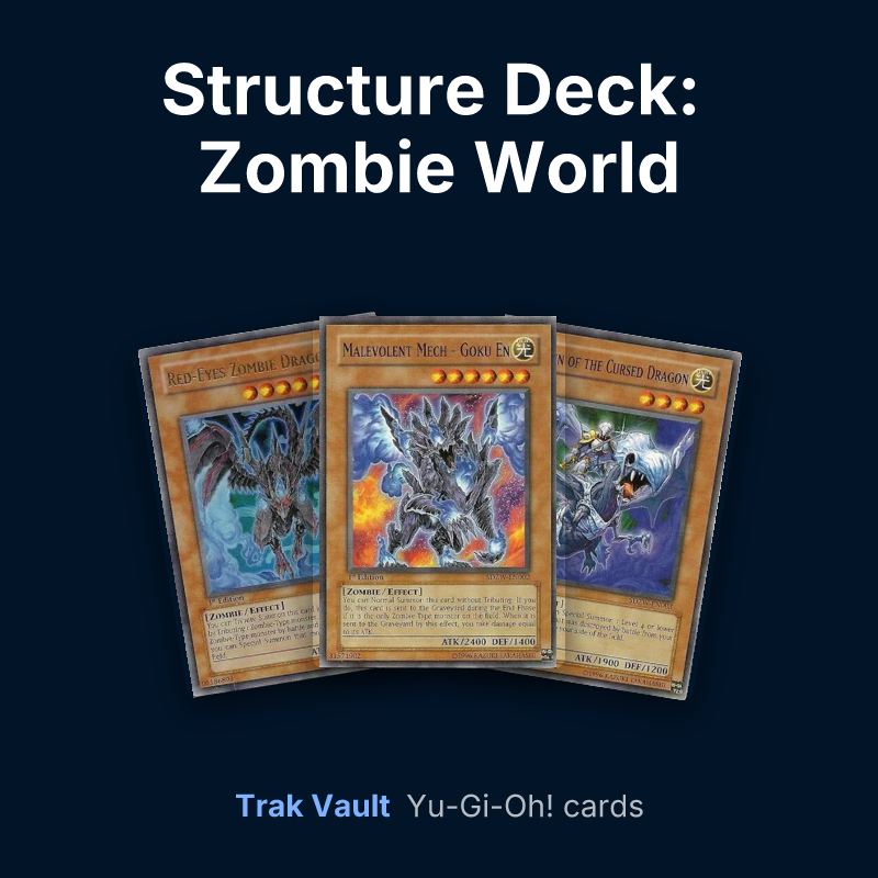 Structure Deck: Zombie World Yu-Gi-Oh! cards: Red-Eyes Zombie Dragon, Malevolent Mech - Goku En and Paladin of the Cursed Dragon