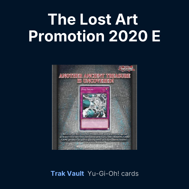 The Lost Art Promotion 2020 E — Yu-Gi-Oh! card list